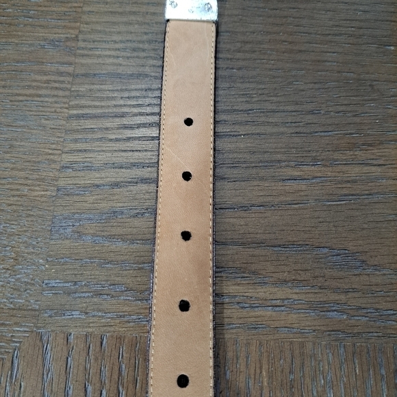 Brighton Brown Leather Belt B708 Croc Embossed Women's Size 34 Large - Picture 8 of 12